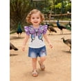 thumbnail image 2 of PureChapter Infant Toddler Girls Butterfly Print Flying Sleeve and Matching Elastic Shorts 2PCS For Summer Outdoor, 2 of 7