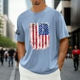 thumbnail image 2 of Gvdentm Mens Shirts USA Flag 4th of July Independence Day American Flag Men's Tee Shirt A07-Light Blue,3XL, 2 of 5