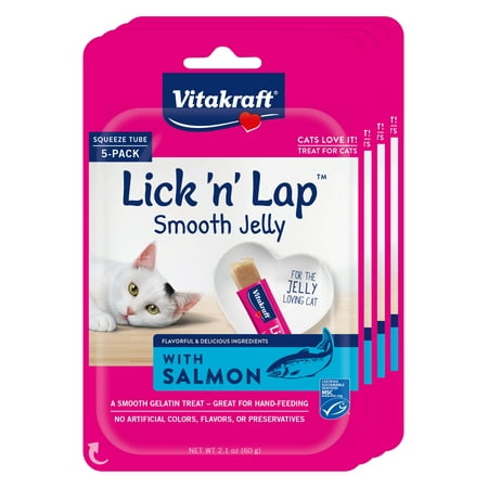 UPC: 0051233586489 | Vitakraft Lick n Lap Smooth Jelly Cat Treat – Salmon Flavor 20 Pack