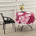 thumbnail image 7 of SKYSONIC Valentine's Day Hearts Round Tablecloth 60inch with Lace Indoor Wrinkle Free, Pink Cute Love Floral Circular Table Cover Washable Farmhouse Tabletop for Kitchen Dining Decor, 7 of 7
