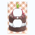 thumbnail image 2 of Metal Light Switch Plate Cover Elegant Chocolate Cake Dessert CAK009, 2 of 15
