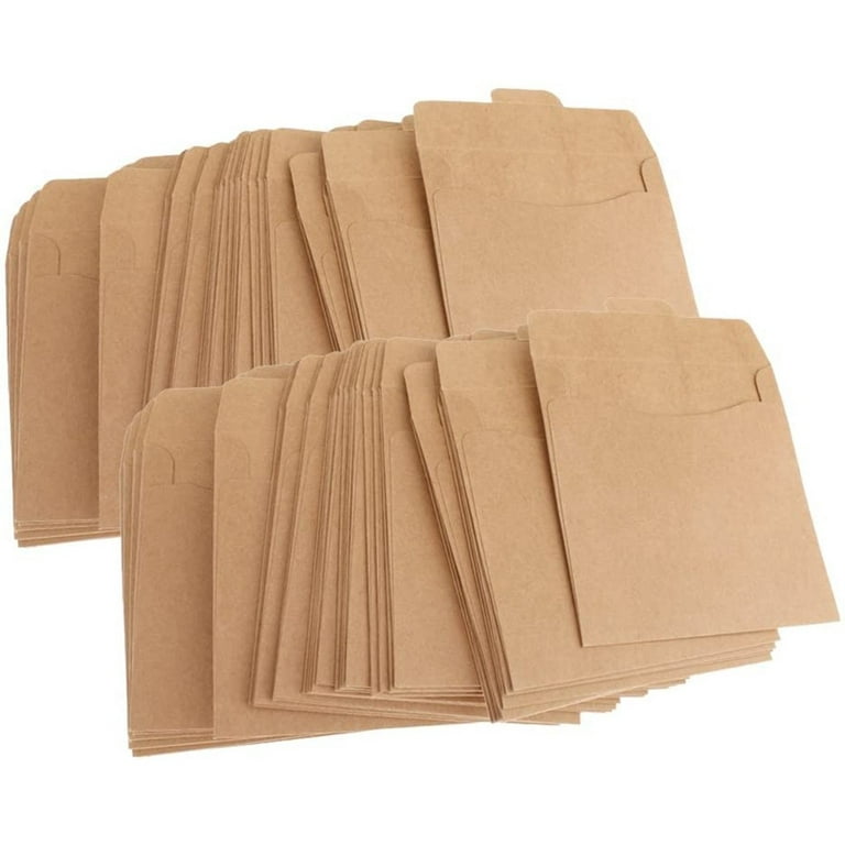 SRstrat 100 Pack Coin Envelopes,Kraft Small Coin Envelopes Self-Adhesive  Kraft Seed Envelopes Mini Part Blank Small Envelopes For Coins, Receipts