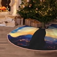 thumbnail image 4 of Salouo Cat Under Starry Skies Christmas Tree Skirt 30" Farmhouse Christmas Decorations Snowman Xmas Tree Skirt Tree Mat for Holiday Party Decor, 4 of 8