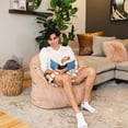 thumbnail image 4 of Big Joe Milano w/ Vibe Vibrating Massage Bean Bag Chair for Kids, Teens, Adults, Caribou Hyde, Vegan Suede, Lightweight Seat for Reading Nook and Gaming, 2.5 foot Refillable, 4 of 8