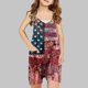 thumbnail image 2 of Odeerbi 5-13 Años Niñas Pantalones Cortos de Verano Mono Día de La Independencia Camisola Romper Transpirable Cómodo Colgante Combinado Bib Pantalones Cortos Generales, 2 of 4