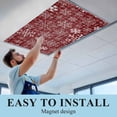 thumbnail image 6 of Red Plaid Snowflake Christmas Fluorescent Light Covers, Xmas Snowflake Magnetic Light Covers for Ceiling Lights, Fluorescent Ceiling Shade Filters for Classroom Bedroom Office 4x2Ft x 2PCS, 6 of 8