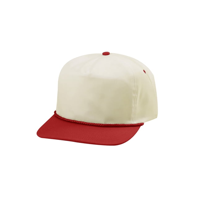 Top Headwear Twill Golf Cap - Natural/Red