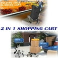 thumbnail image 3 of Ealing Folding Shopping Cart with Stair Climbing Wheels Waterproof Canvas Bag, Black, 3 of 10