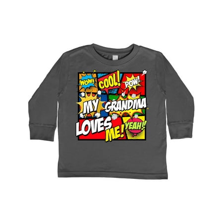 

Inktastic My Grandma Loves Me Gift Toddler Boy or Toddler Girl Long Sleeve T-Shirt