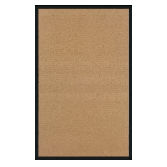 8 ft. x 5 ft. Athena Rug in Cork with Black Border