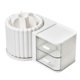 thumbnail image 1 of Makeup Brush Holder Organizer with 2 Drawers,360°Rotating White, 1 of 5
