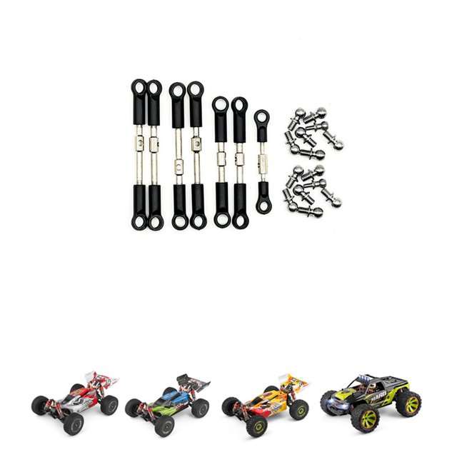 14Pcs Front Rear Tie Rod Servo Link Rod with Ball Head Screw for 144001 144010 124017 124019 RC Car Spare Parts