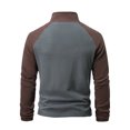 thumbnail image 4 of Men's Half-Zip Hoodie - Unisex Hooded Sports Pullover, Coffee Brown, XL, 4 of 6