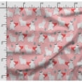 thumbnail image 2 of Soimoi Llama Alpaca Print,Cotton Cambric, Quilting Fabric Sold by The Yard 42 Inch Wide, Medium Weight Cotton Fabric, SewingSupplies,Light Pink & White, 2 of 5