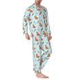 thumbnail image 2 of Disketp Rabbit Is Eating Carrots Mens Pajama Set, Soft Warm Long Sleeve Sleepwear, Cozy Button-Down Pjs for Men-Medium, 2 of 7
