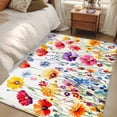 thumbnail image 5 of Rectangle Area Rug 3x5ft,Colorful Summer Flowers Washable Carpet Non-Slip Runner Accent Rugs Indoor Floor Mat for Bedroom Living Room Decor,Rustic Watercolor Wildflowers Plant, 5 of 9