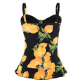 thumbnail image 5 of Hilor Womens 50's Retro Ruched Tankini Tops Ruffle Hem Swimsuit Tops, 5 of 6