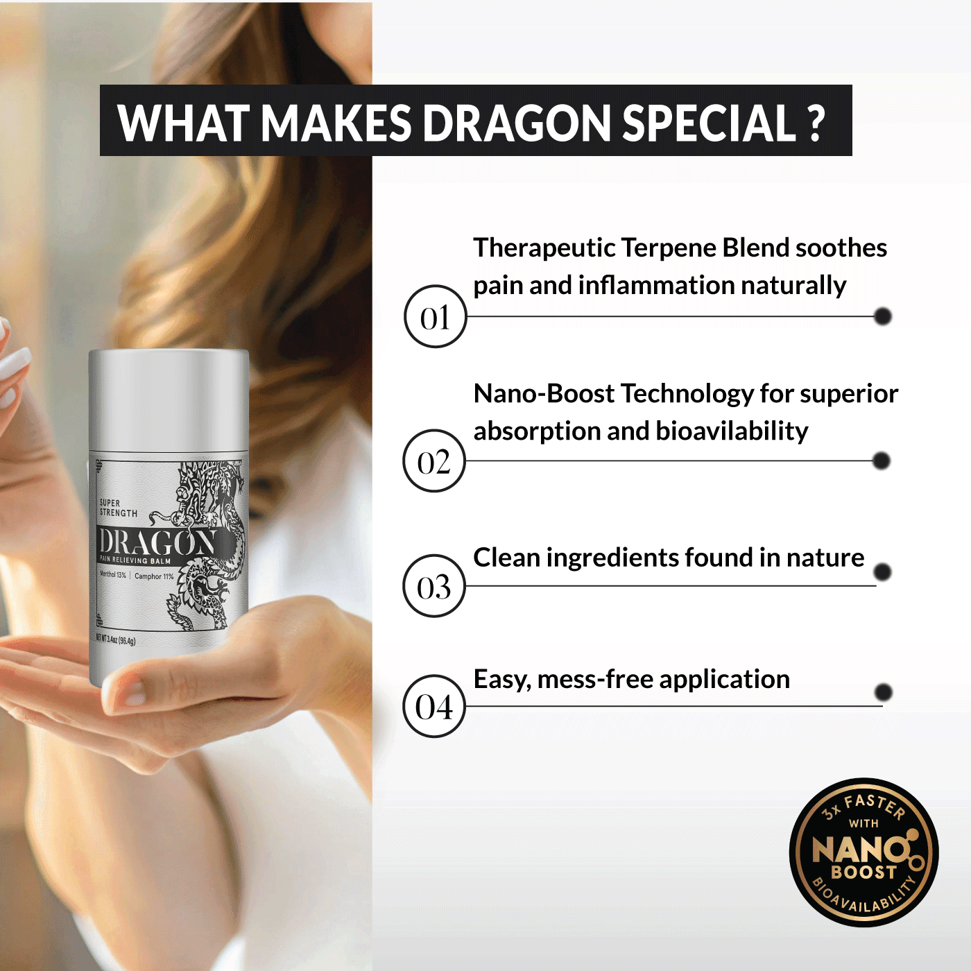 Dragon Pain Relief Super Strength Balm for Muscles and Joints, 3.4oz