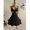 Black, variant on Women Black Boho Floral Cut Out Mini Dress, Ruffle Backless Halter Swing
