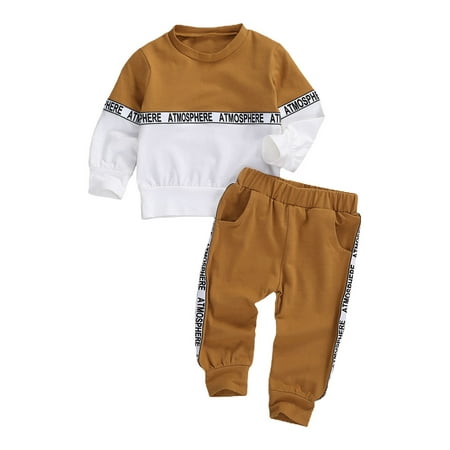 

LisenraIn Toddler Baby Boys Girls Clothes Letter Print Pullover Tops Pants
