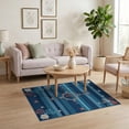 thumbnail image 3 of ODIKA 4'x6' Washable Area Rug Seascape Ocean Starfish Coral Emblems Marine Seashell Striped Flowing Dynamic for Home Office, Under Desk, Non-Slip Chair-Friendly, Flatwoven, 3 of 7