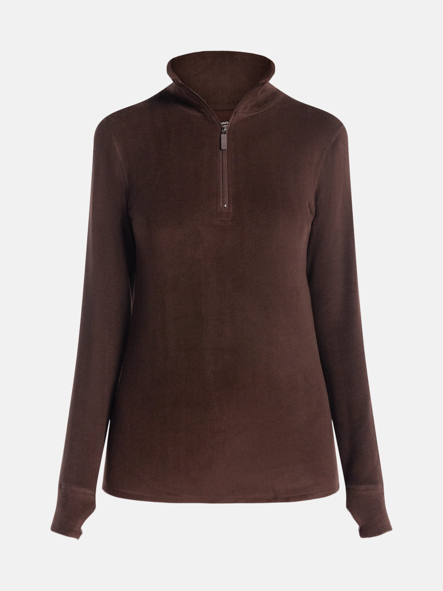 ClimateRight by Cuddl Duds Women's Mild Stretch Fleece Long Sleeve Mock with Half Zip Thermal Base Layer Thermal Top, Sizes XS to 4X
