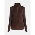 thumbnail image 5 of ClimateRight by Cuddl Duds Stretch Fleece Women's Long Sleeve Mock with Half Zip Base Layer Top, Sizes XS to 4X, 5 of 5