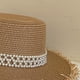 thumbnail image 3 of Sombrero de paja para mujer, circunferencia de 56-58 cm, parasol de verano, protector solar, sombrero de ala grande con perlas para playa, 3 of 6