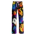 thumbnail image 5 of Womens Pajama Pants Halloween Ghost Print Stretch Elastic Waist Casual Pjs, 5 of 5