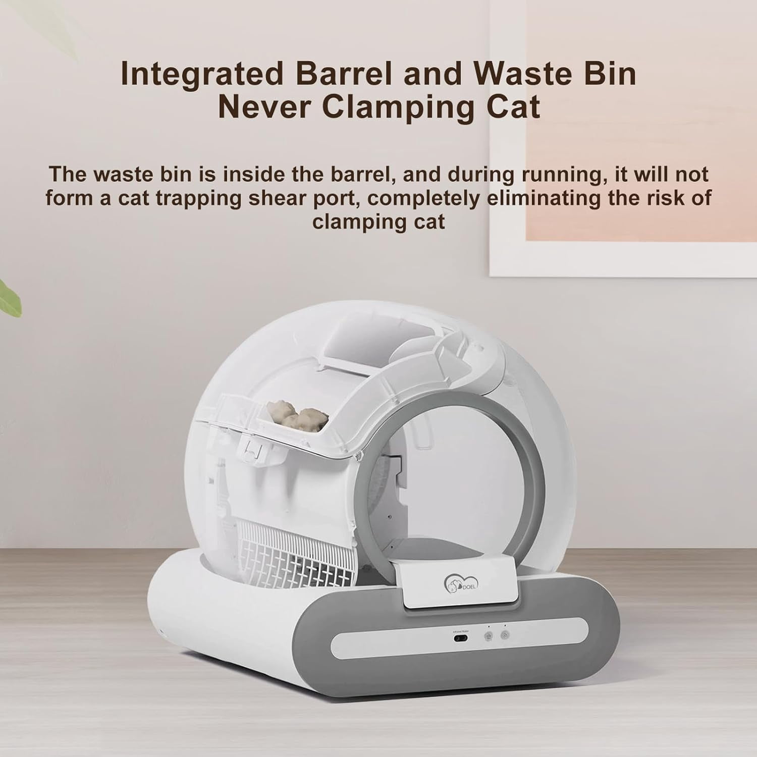 DOEL Self Cleaning Smart Cat Litter Box, 65L Automatic Cat Litter Box with APP Control and Integrated Safety Protection