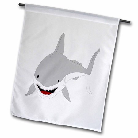 3dRose Cute Kids Shark Art - Garden Flag, 12 by 18-inch