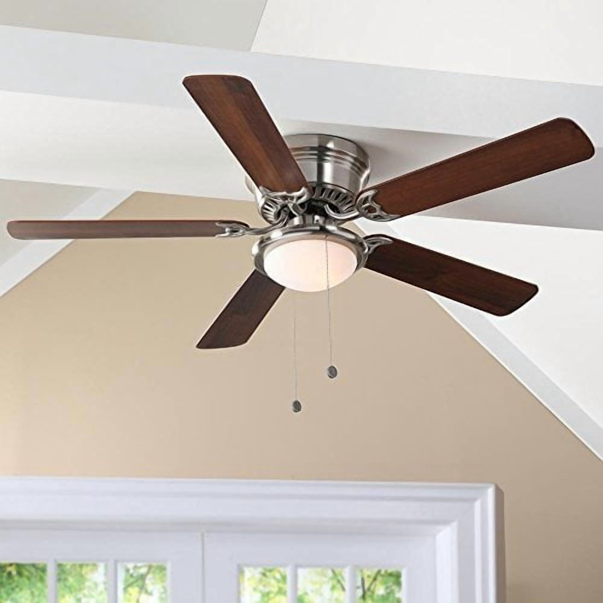 Hugger 52" Nickel Traditional LED Ceiling Fan