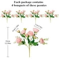 thumbnail image 2 of 4 Bunches Artificial Peony with 20 Heads Flowers Fake Peonies Silk Flowers Bouquets for Wedding Home Table Party Window Decoration (PINK), 2 of 7