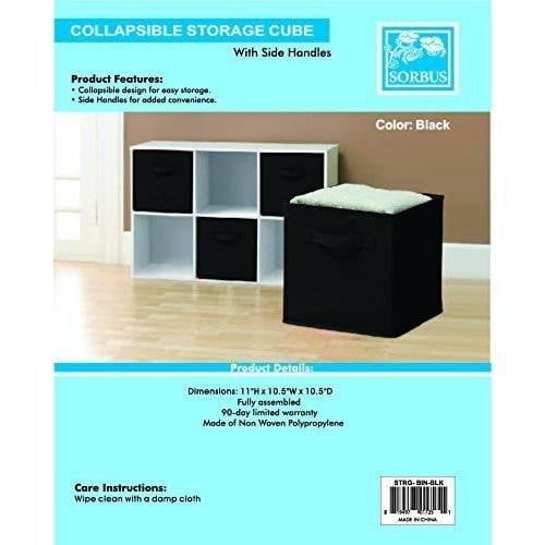 Sorbus Foldable Storage Cube Basket Bin 6pk Gray Com