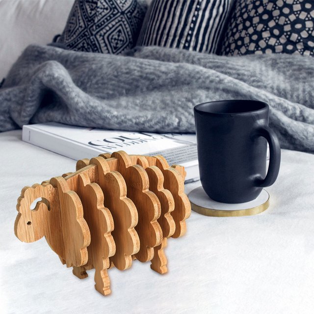 Xihbxyly Juego de Posavasos con Forma de Oveja, Adorable Diseño de Oveja, Almohadillas Aislantes Funcionales, Protector de Mesa Antideslizante, Decoración para El Hogar y La Oficina, Regalo Personali