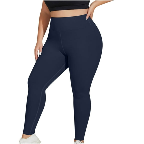 Vibrex Plus Size Running Yoga Pants High Waist Stretchy Yoga Pants for Women Solid Color Seamless Leggings for Women Lightweight Sports Fitness Pants Casual Tight Fitting Yoga Pants Stretch Pants