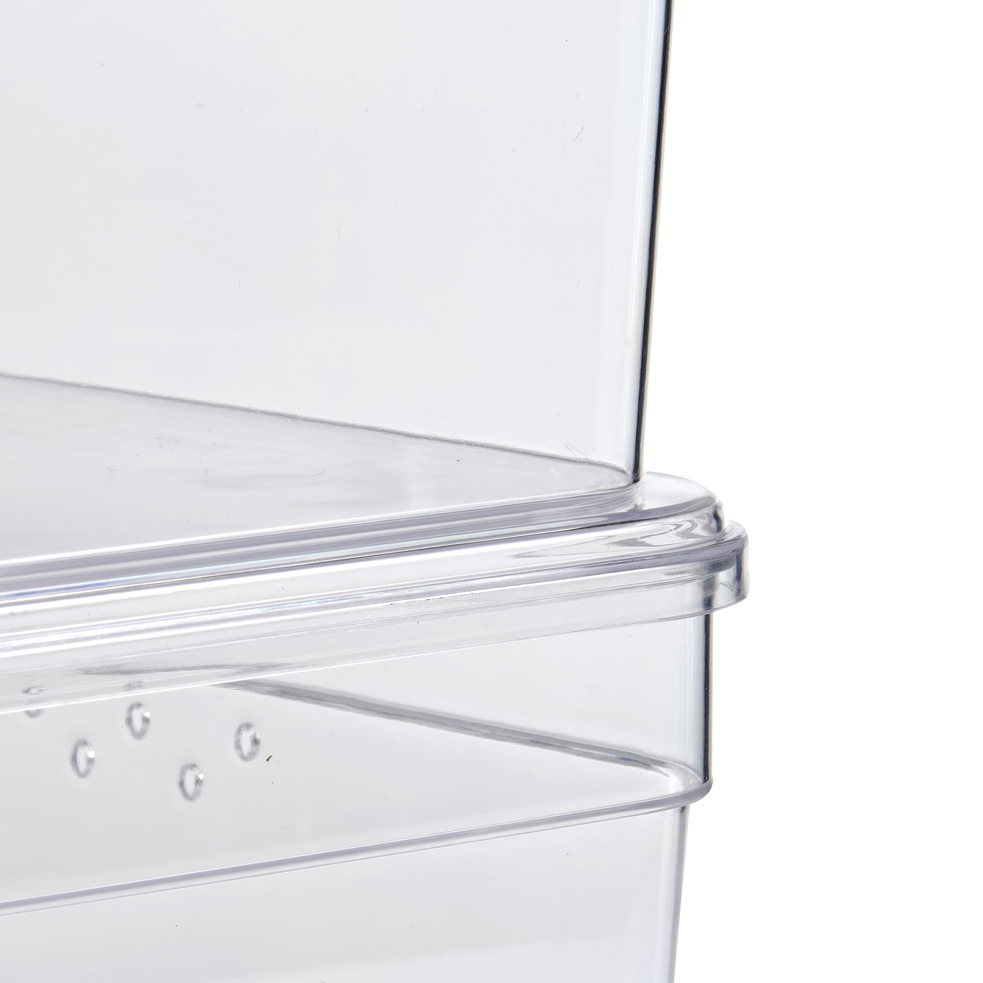 Mainstays Clear Glossy Plastic Small Closet Storage Shoe Organizer Shoe Box with Lid for Shoe Storage