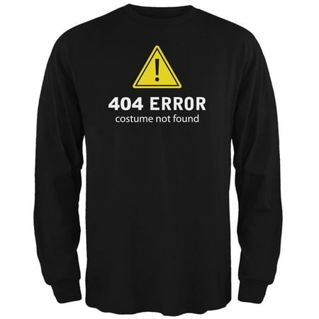 Costume Black Adult T-shirt - Halloween 404 Costume Not Found Black Adult Long Sleeve T-Shirt