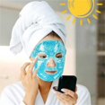 thumbnail image 5 of 1 pieza (azul) Perlas de gel reutilizables Cara caliente y fría para migraña Hinchazón Dolores de cabeza por presión Relajación Gel frío y caliente Bolsa de hielo de belleza Cara facial cómoda para hombres Rojo Verde, 5 of 5