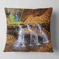 thumbnail image 2 of Designart Dniester Canyon Spring Waterfalls - Landscape Photography Throw Pillow - 18x18, 2 of 5