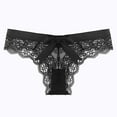 thumbnail image 6 of Elainilye Fashion Lace Panties for Women Sexy Lace Flower Transparent Gauze Bow Low Waist G-string Pants Thong Panties,Black, 6 of 6