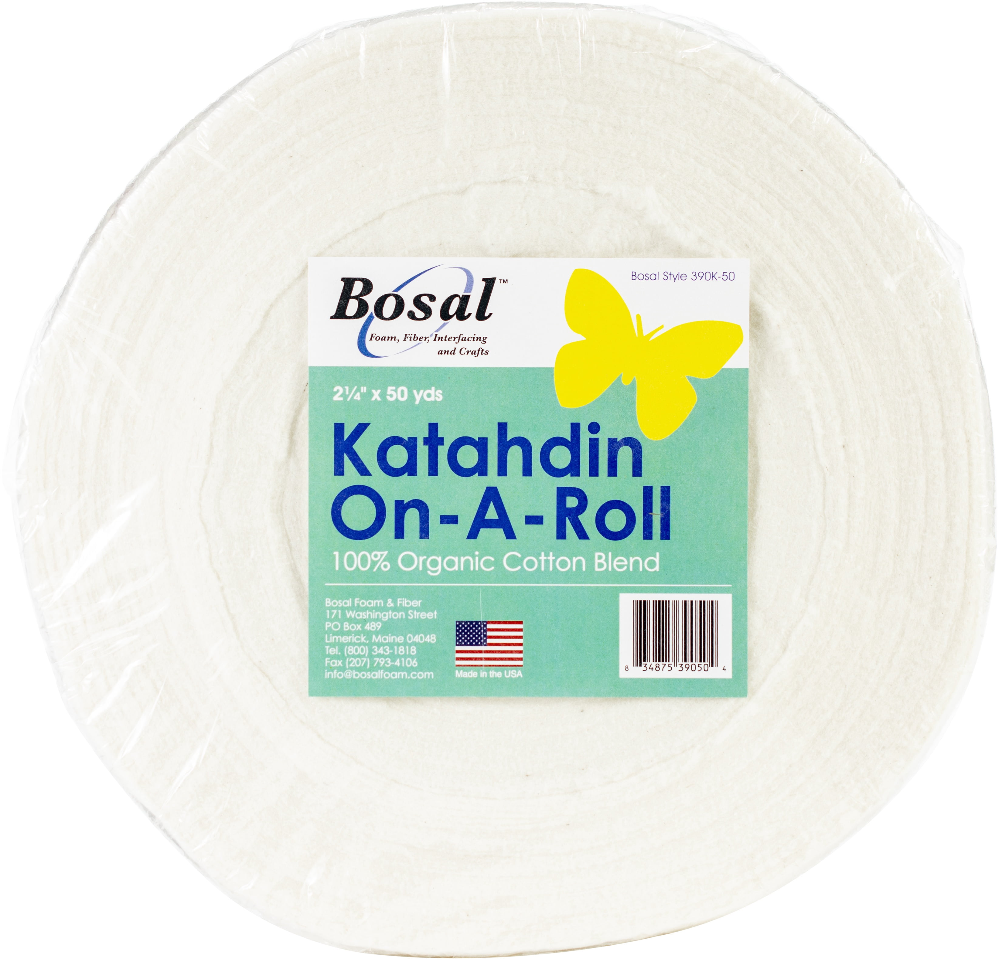 Bosal Katahdin On-A-Roll 2.25" x 50 Yards Organic Cotton Batting