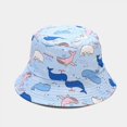 thumbnail image 1 of Unisex Sea Animail Pattern Print Bucket-hat Double-side-wear Reversible Fisherman-cap, 1 of 5
