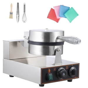 TEQIN Commercial Waffle Maker,Professional Waffle Maker,Rotating Round Waffle Iron Non-Stick 360° Rotary Waffle Iron Machine With Temp and Time Control, for Restaurant Bakeries Kitchen Home 110V 1200W