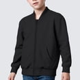 thumbnail image 2 of Wenfanal Toddler Zip Up Hoodie Baby Fleece Jacket Boys Long Sleeved Jacket Comfortable Warm Fashion Casual Zipper Sports Jacket Size 5-6 Years,Black, 2 of 8