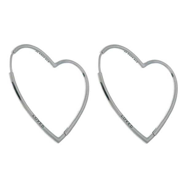 PANDORA PANDORA Asymmetric Hearts of Love Large Hoops Earrings 925