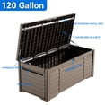 thumbnail image 3 of Dextrus Classic Outdoor Waterproof 120 Gallon Resin Deck Box, Dark & Brown, 3 of 5