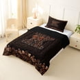 thumbnail image 2 of Erosebridal Brown Leopard Print Twin Comforter Sets for Girls Women, Monogrammed X Bedding Set, Black Reversible 2 Pieces, 1 Comforter and 1 Pillowcase, 2 of 6