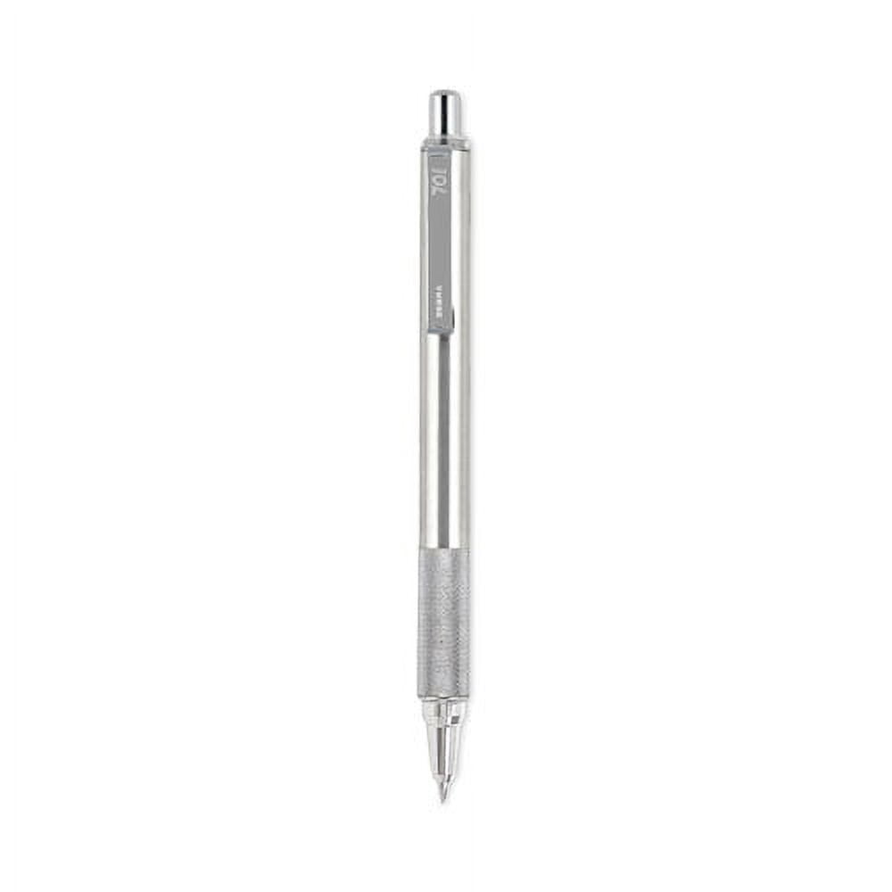 F-701 Ballpoint Pen, Retractable, Fine 0.7 Mm, Black Ink, Stainless Steel/black Barrel | Bundle of 5