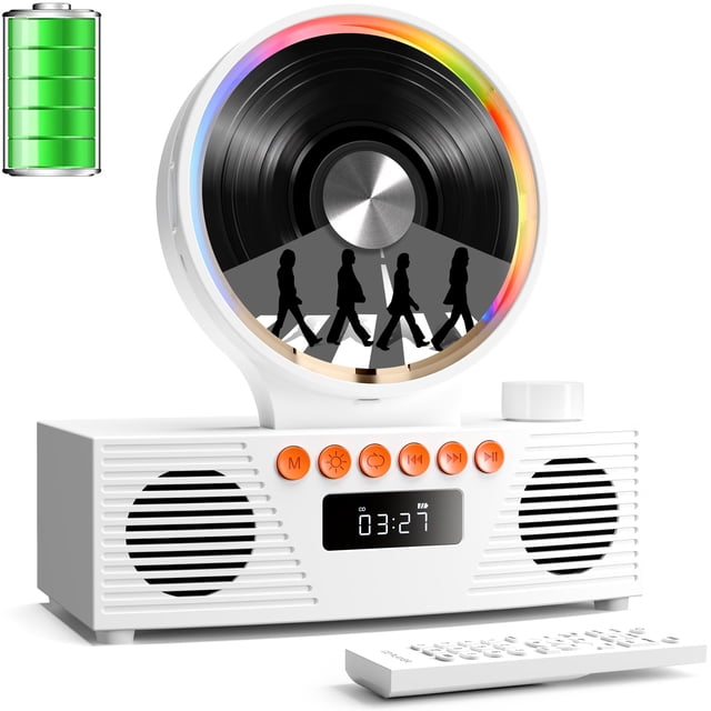 Reproductor de CD portátil ROADOM Retro Design con Bluetooth/control remoto